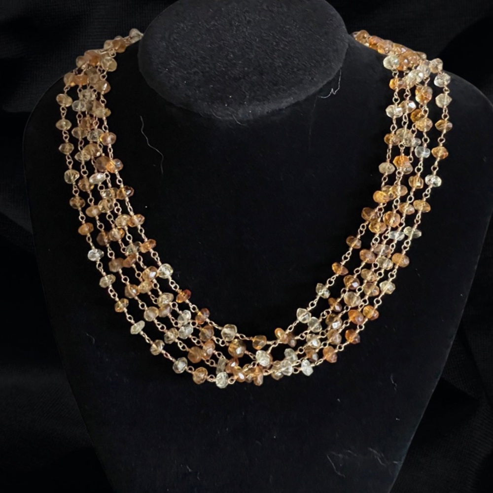 Safia Day Multi-Strand Topaz Beaded Necklace